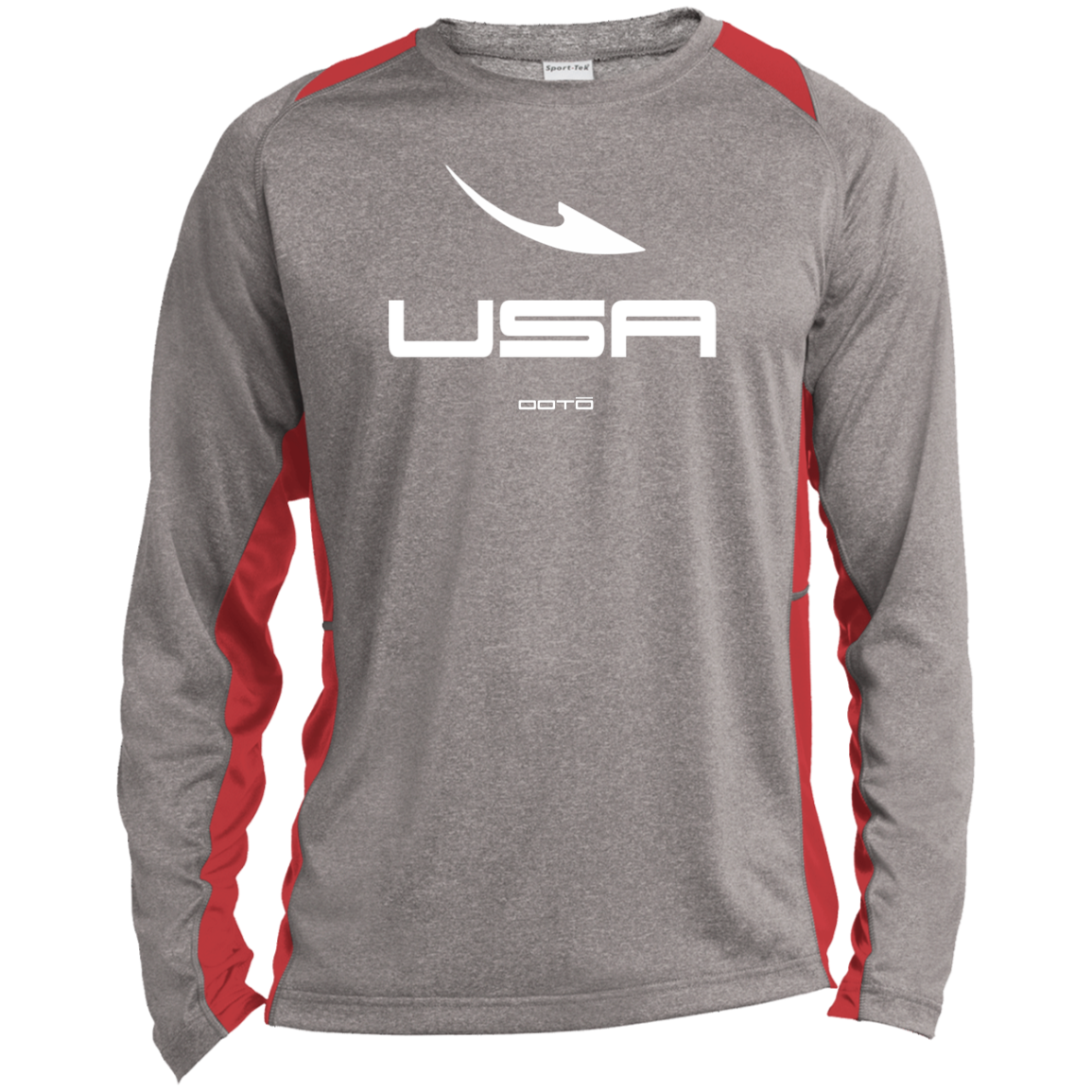 USA OOTO DASH EN  WHITE - ST361LS Long Sleeve Heather Colorblock Performance Tee - 4 COLORS -