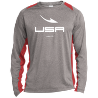 Thumbnail for USA OOTO DASH EN  WHITE - ST361LS Long Sleeve Heather Colorblock Performance Tee - 4 COLORS -