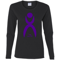 Thumbnail for GLYPHIC EN PURPLE - G540L Ladies' Cotton LS T-Shirt - 5 COLORS -