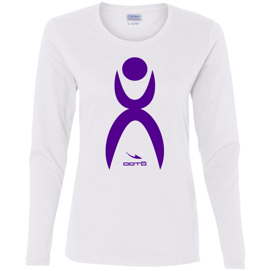 GLYPHIC EN PURPLE - G540L Ladies' Cotton LS T-Shirt - 5 COLORS -