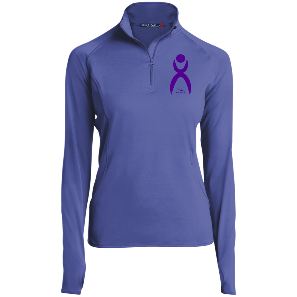 OOTO - GLYPHIC EN PURPLE - LST850 Women's 1/2 Zip Performance Pullover - 3 COLORS -