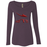 Thumbnail for DASH EN DARK RED DISTORTED 3D PRINT - NL6731 Ladies' Triblend LS Scoop 2 COLORS -