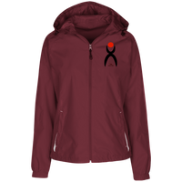 Thumbnail for OOTO - GLYPHIC EN BLACK AND RED LST76 Ladies' Jersey-Lined Hooded Windbreaker - 3 COLORS -