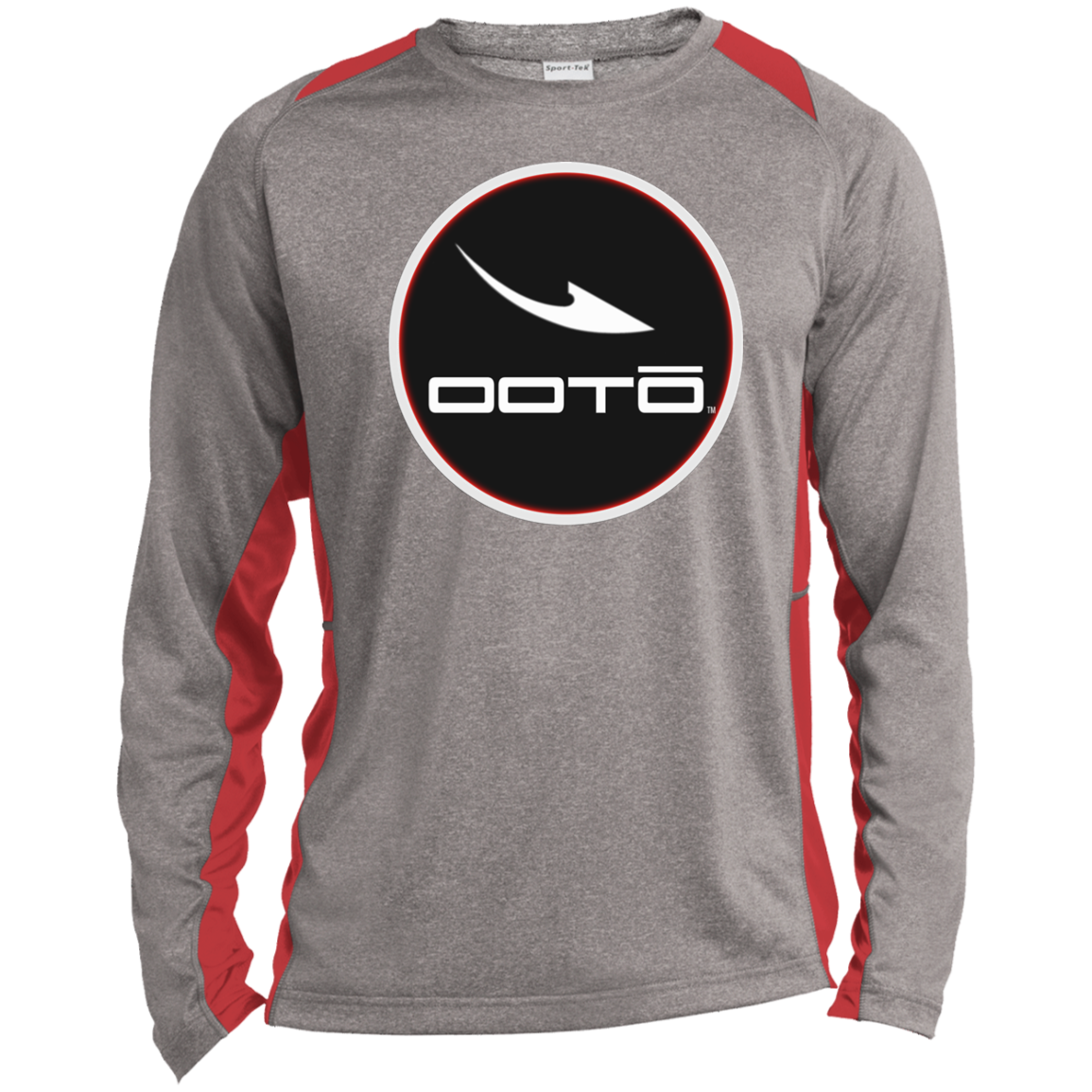 CLASSIC B & W RED HOVER - ST361LS Long Sleeve Heather Colorblock Performance Tee - 2 COLORS -