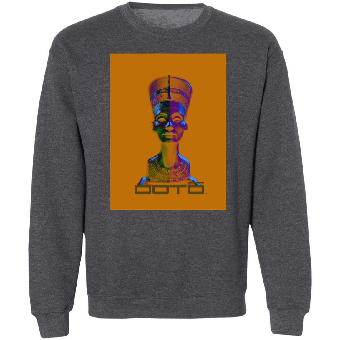 OOTO - NEFERTITI X ANCIENT ARTIST UNKNOWN X OOTO IN HALF YELLOW MET - Z65 Crewneck Pullover Sweatshirt - 5 COLORS -