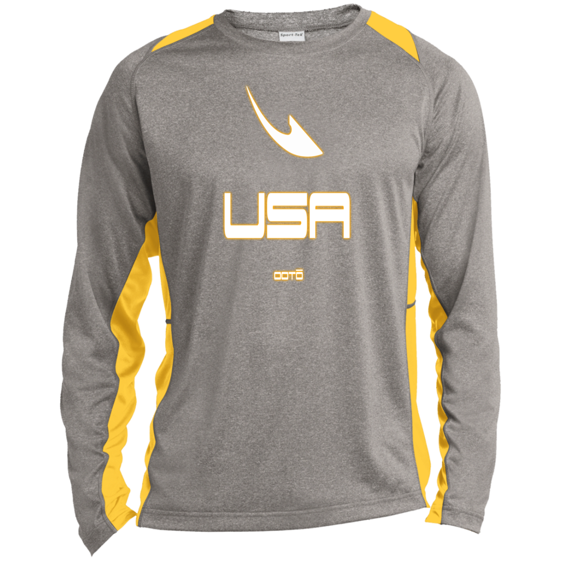 USA OOTO DASH EN WHITE STRETCH - MZ OG - ST361LS Long Sleeve Heather Colorblock Performance Tee - 7 COLORS -