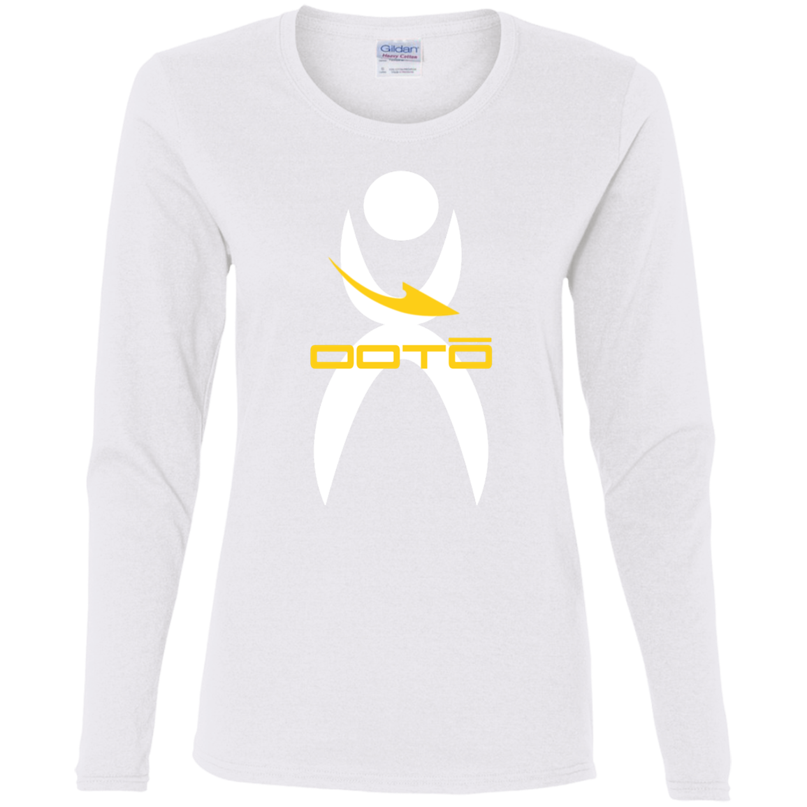 GLYPHIC EN WHITE YW DASH - G540L Ladies' Cotton LS T-Shirt - 9 COLORS -