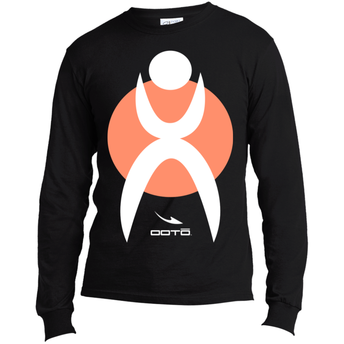 GLYPHIC EN WHITE OVER NPD ORANGE CIRCLE - USA100LS Long Sleeve - 2 COLORS -