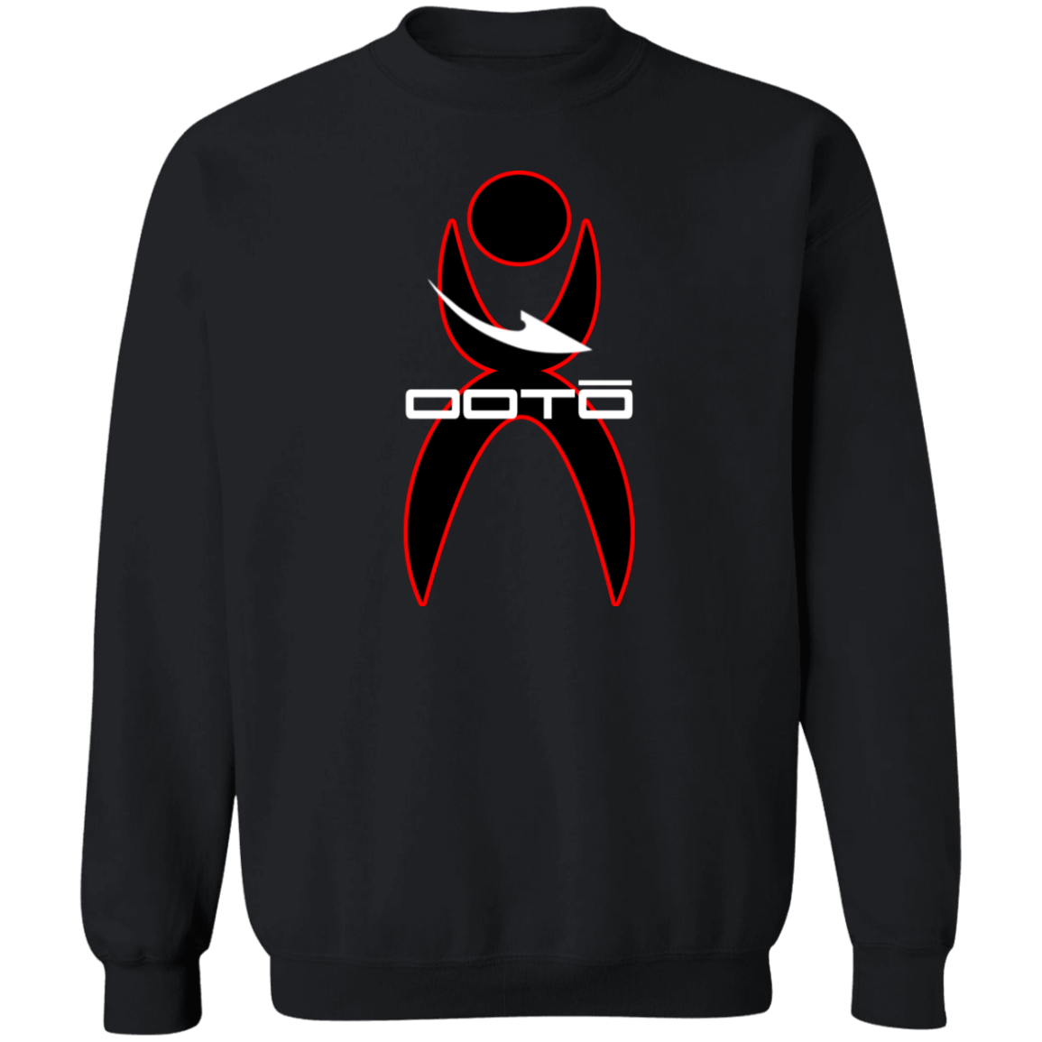 OOTO - GLYPHIC EN OUTLINE RED - WHITE DASH - Z65x Crewneck Pullover Sweatshirt - 2 COLORS -