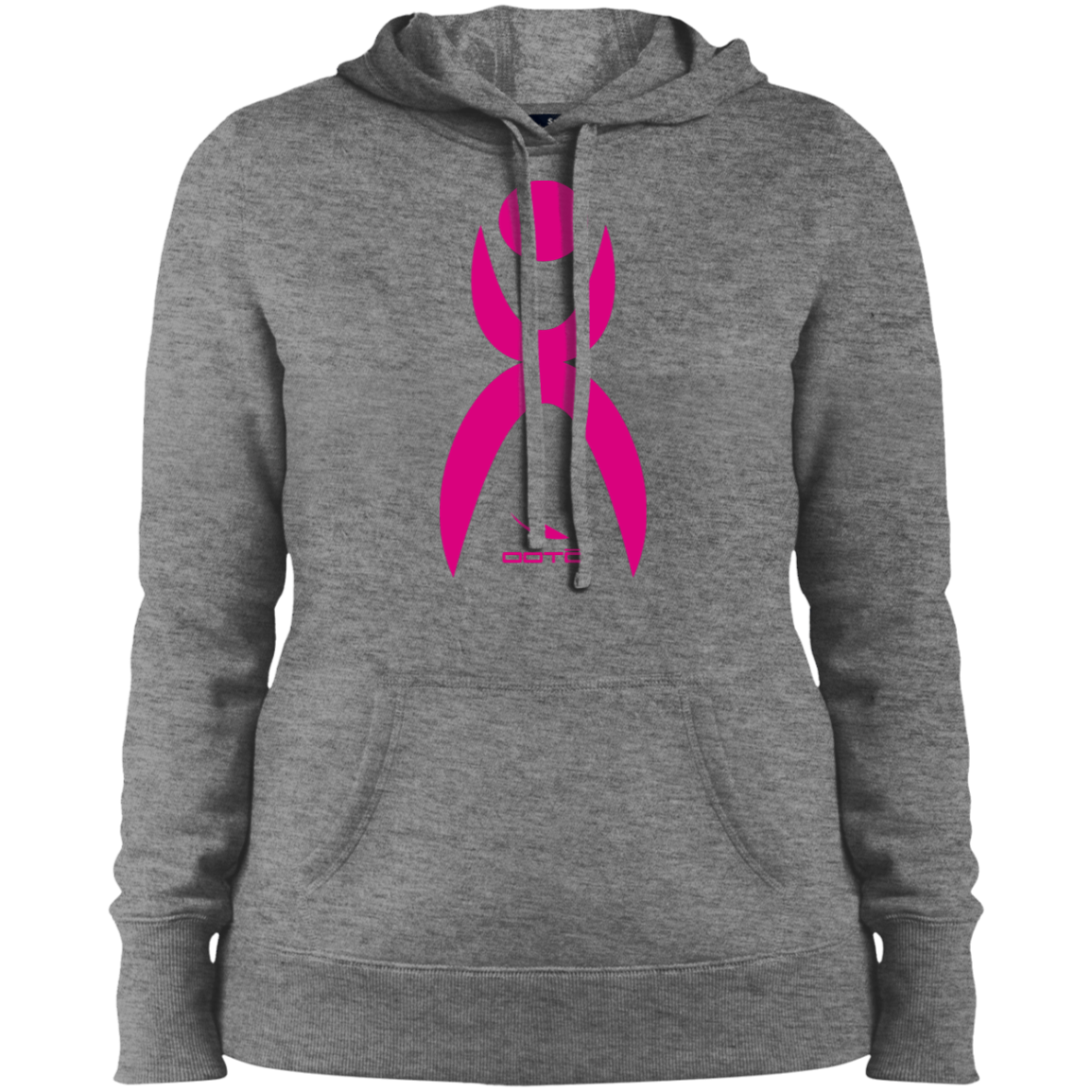 OOTO - GLYPHIC EN NEON PINK - LST254 Ladies' Pullover Hooded Sweatshirt - 5 COLORS -