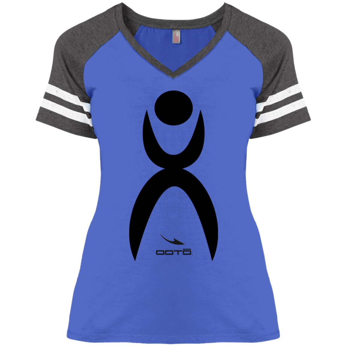 GLYPHIC EN BLACK - DM476 Ladies' Game V-Neck T-Shirt - 6 COLORS -