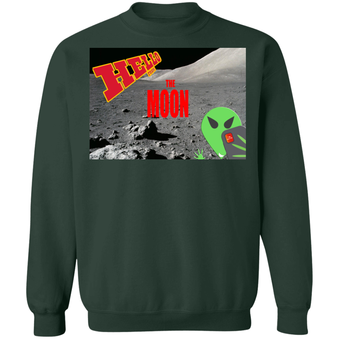 AL - Hello from THE MOON - selfie - postcard - Z65x Crewneck Pullover Sweatshirt - 5 COLORS -