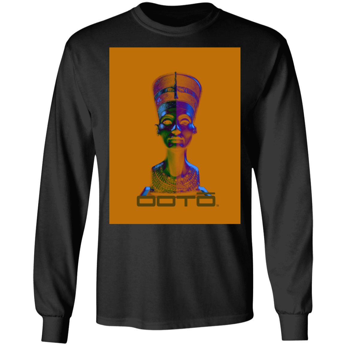 NEFERTITI X ANCIENT ARTIST UNKNOWN X OOTO IN HALF YELLOW MET - G240 LS Ultra Cotton T-Shirt - 5 COLORS -