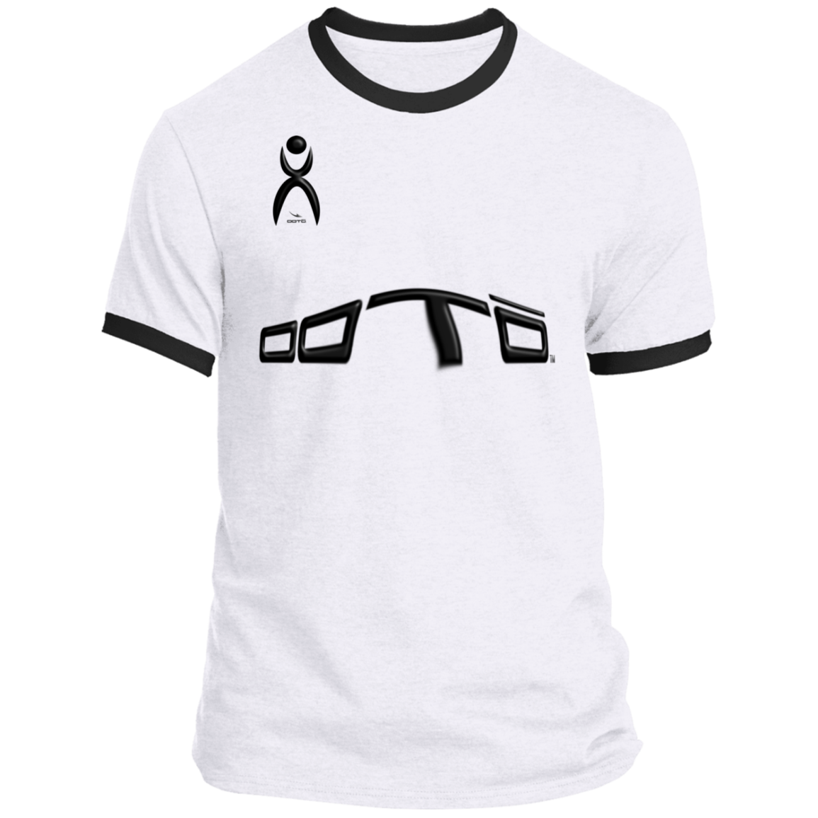 DISTORTED WITH GLYPHIC BK PC54R Ringer Tee - 7 COLORS -