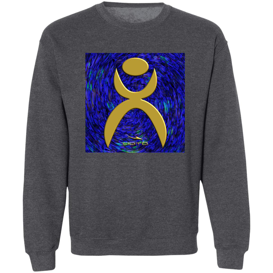 OOTO - GLYPHIC EN GOLD OVER PLASMATIC STORM - G180 Crewneck Pullover Sweatshirt - 5 COLORS -