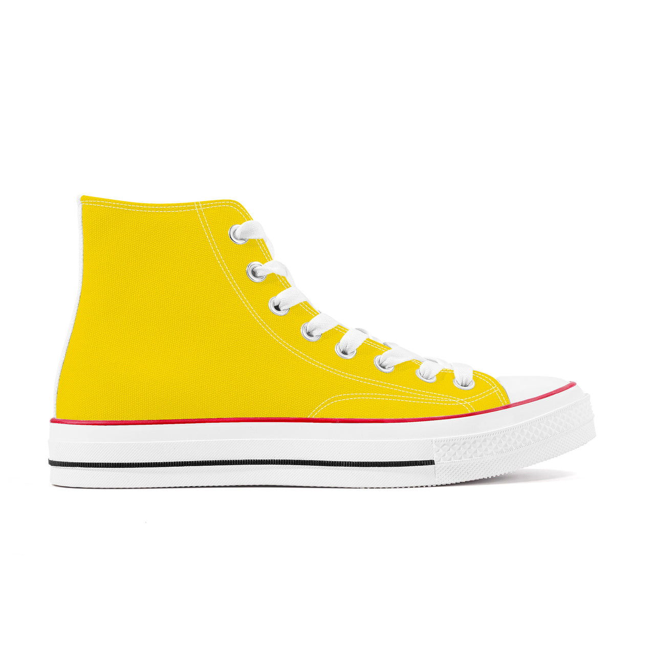 OOTO - High Top Canvas Shoes - CRAWLING SUN -YELLOW - White soles - 1 COLOR -