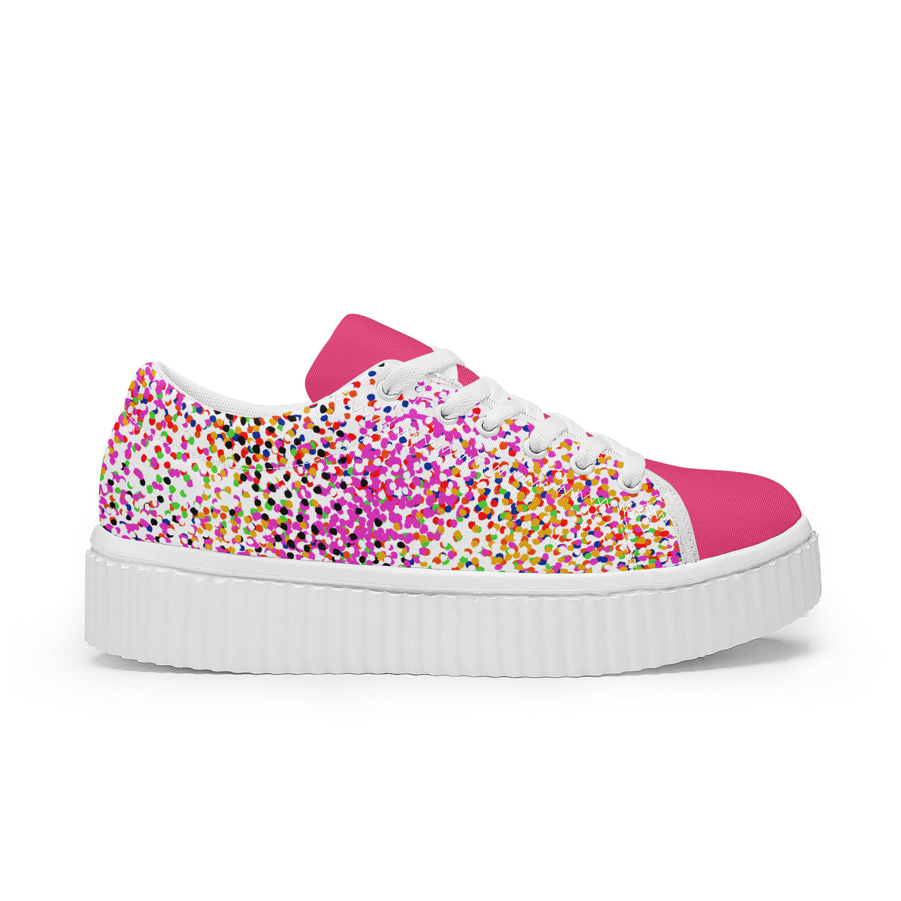 OOTO - CONFETTI IN PINK - Women's Low Top Platform Sneaker - 1 COLOR