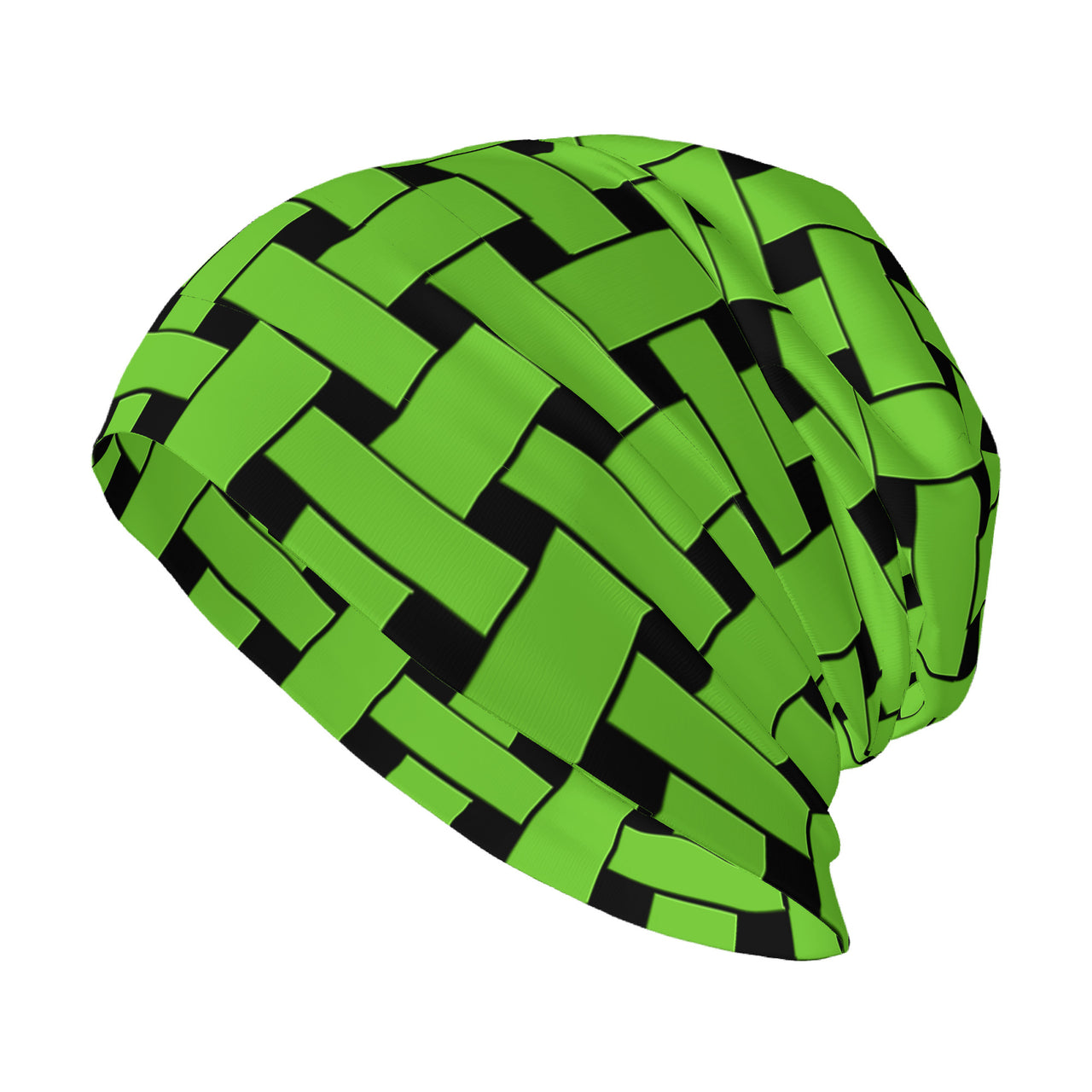 OOTO - LIME WEAVE ON BLACK - HC_T6 Adult Knitted Beanie - 1 COLOR -