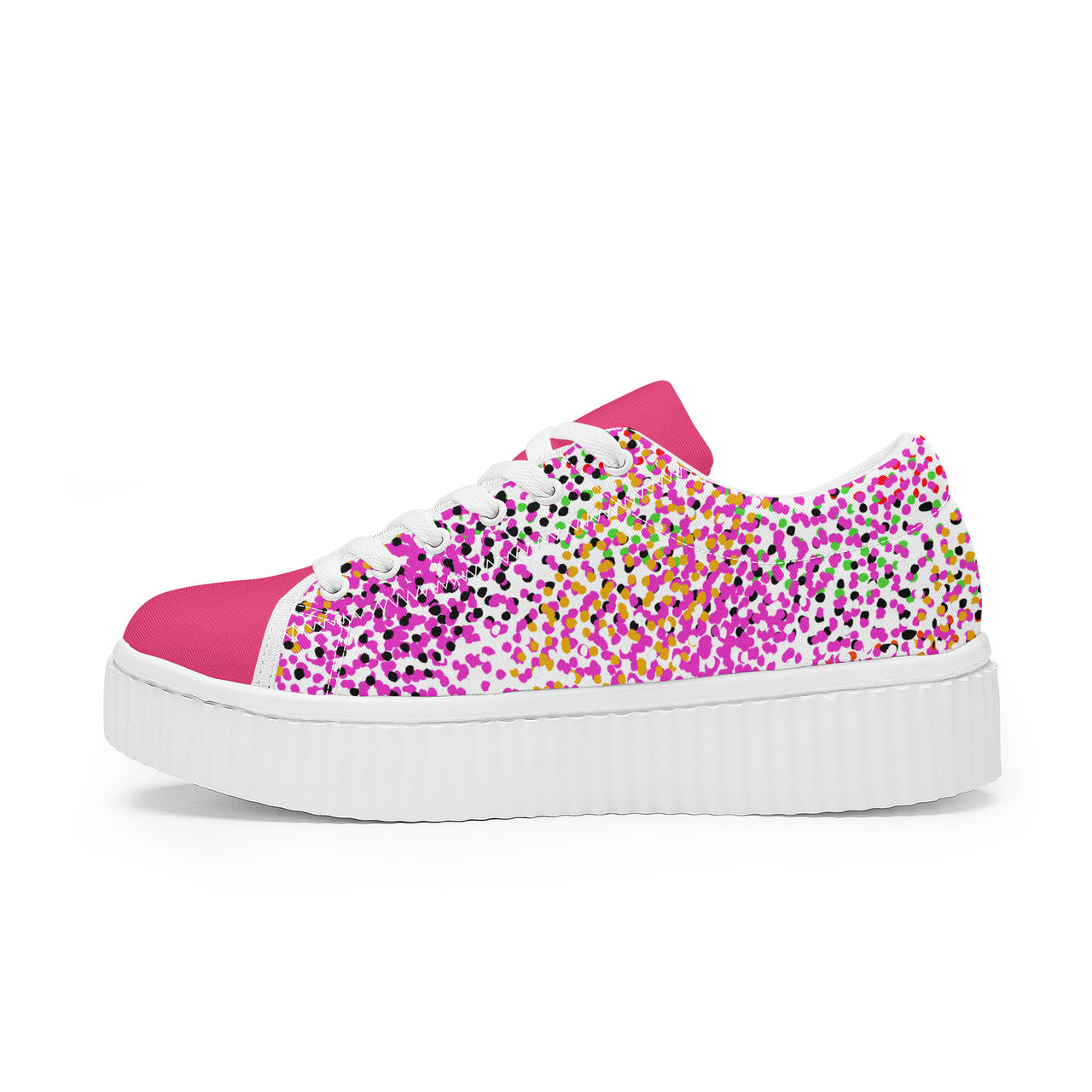 OOTO - CONFETTI IN PINK - Women's Low Top Platform Sneaker - 1 COLOR