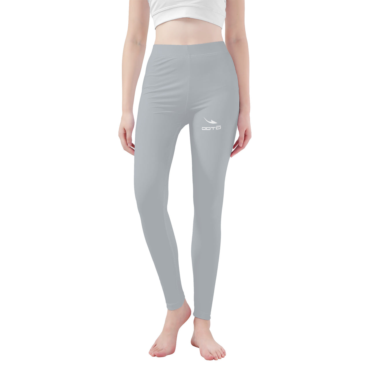 OOTO - DASH EN WHITE OVER GRAY - D48 All-Over Print Yoga Leggings - 1 COLOR -