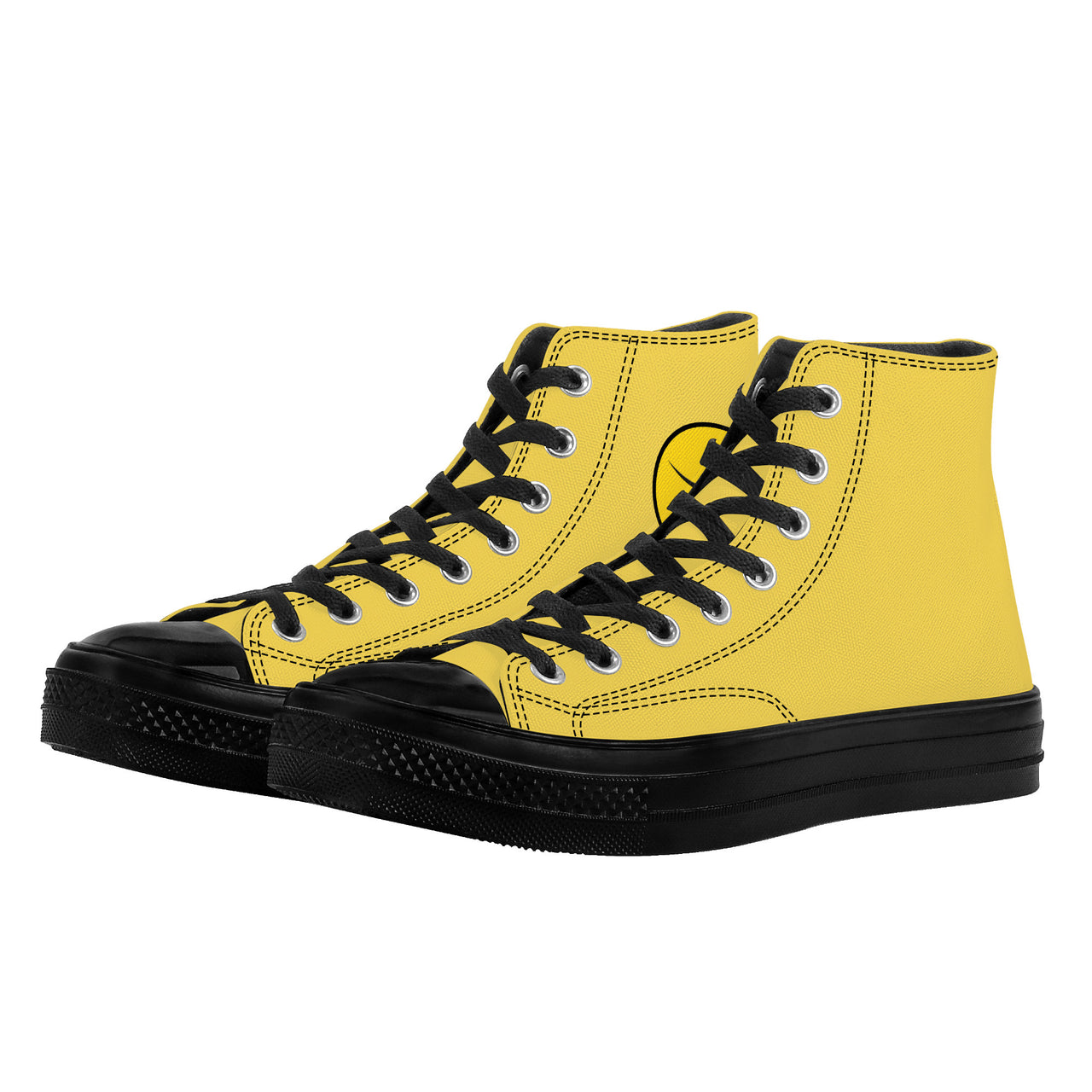 OOTO - LEMON WEDGE - High Top Canvas Shoes - Black soles - 1 COLOR -