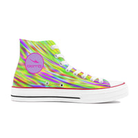 Thumbnail for OOTO - High Top Canvas Shoes - NEON STREAM - White soles - 1 COLOR -