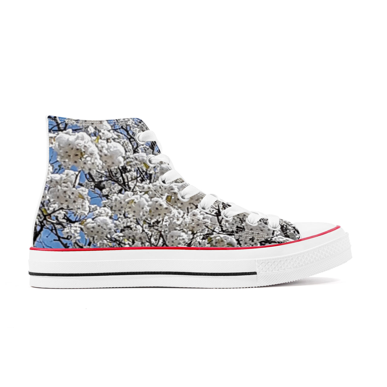 OOTO - BLOSSOMS - D70 High Top Canvas Shoes - White soles - 1 COLOR -