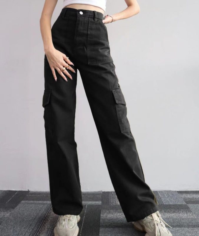 Versatile casual pants, mid-rise three-dimensional pocket trousers, waist-cinching Pants - K - 8 COLORS -