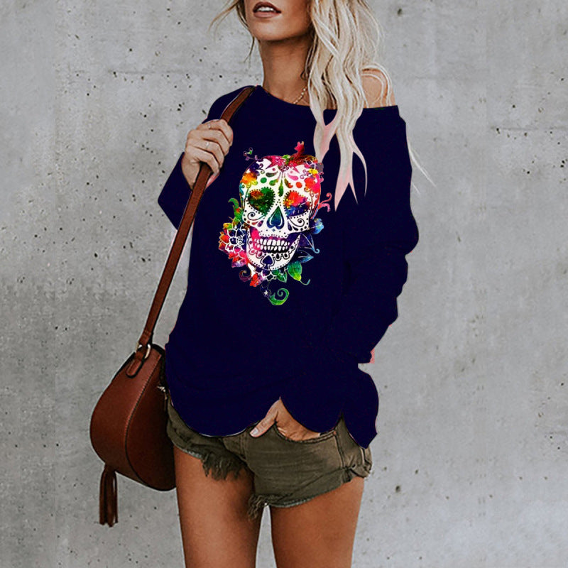 New personality skull long-sleeved top - K - 8 COLORS -