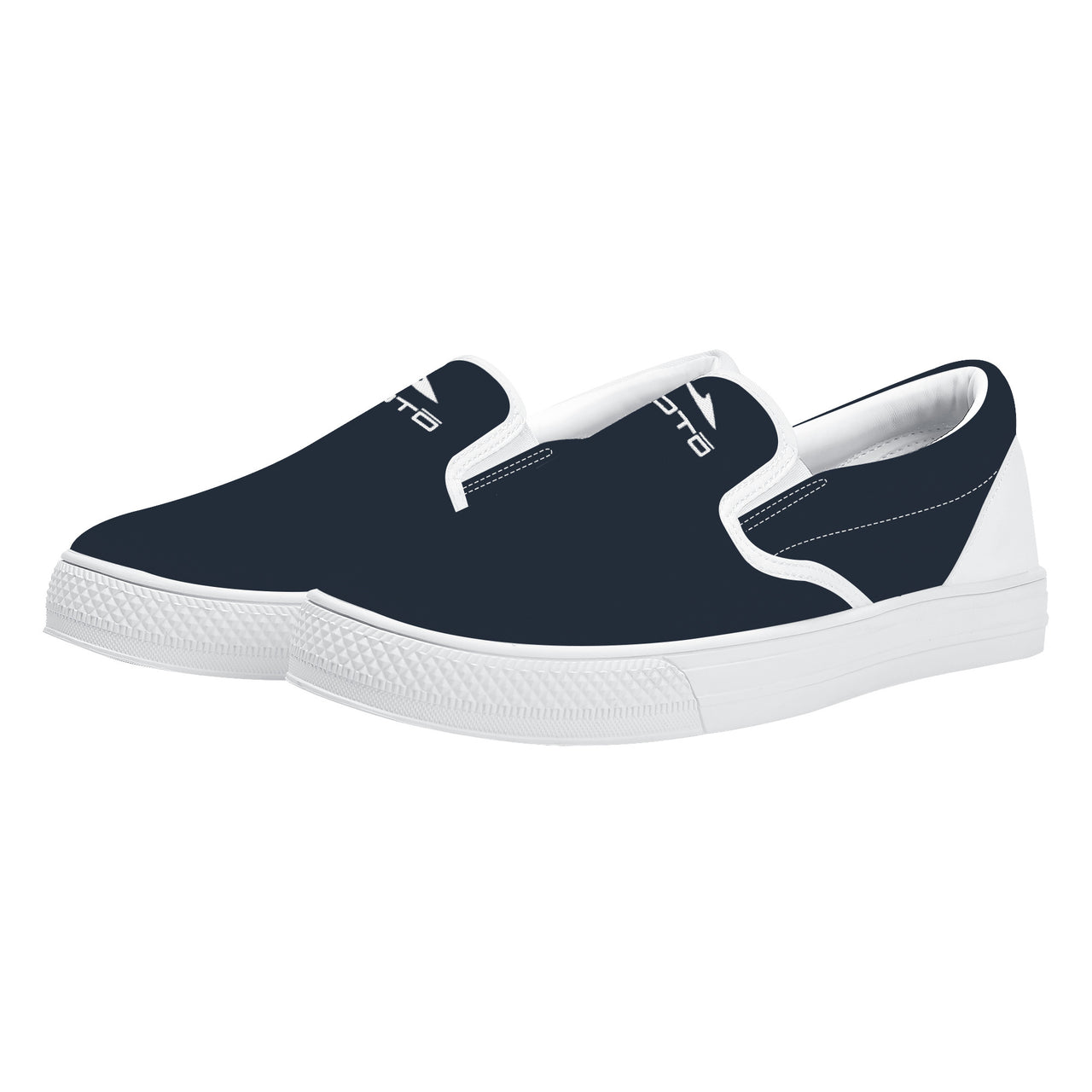 OOTO - DASH EN WHITE / DARK BLUE - D31 Slip-on Shoes - White soles - 1 COLOR -