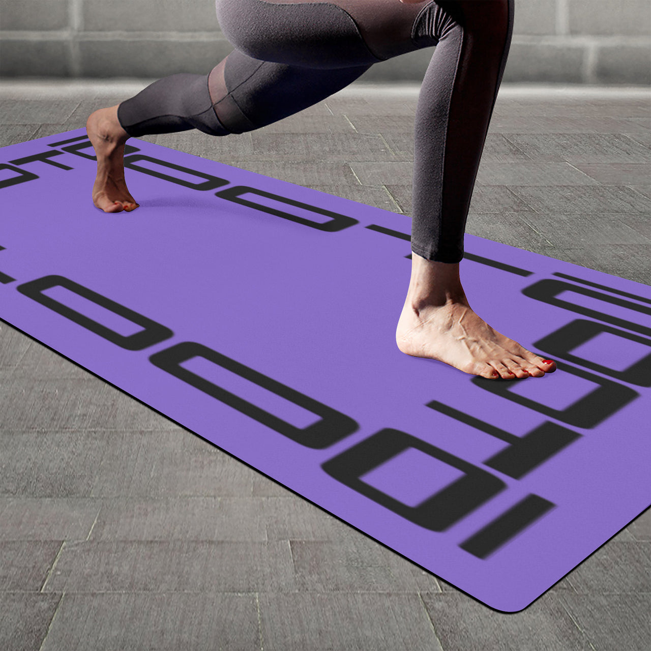 OOTO - Yoga Mat - Black frame on neon light purple