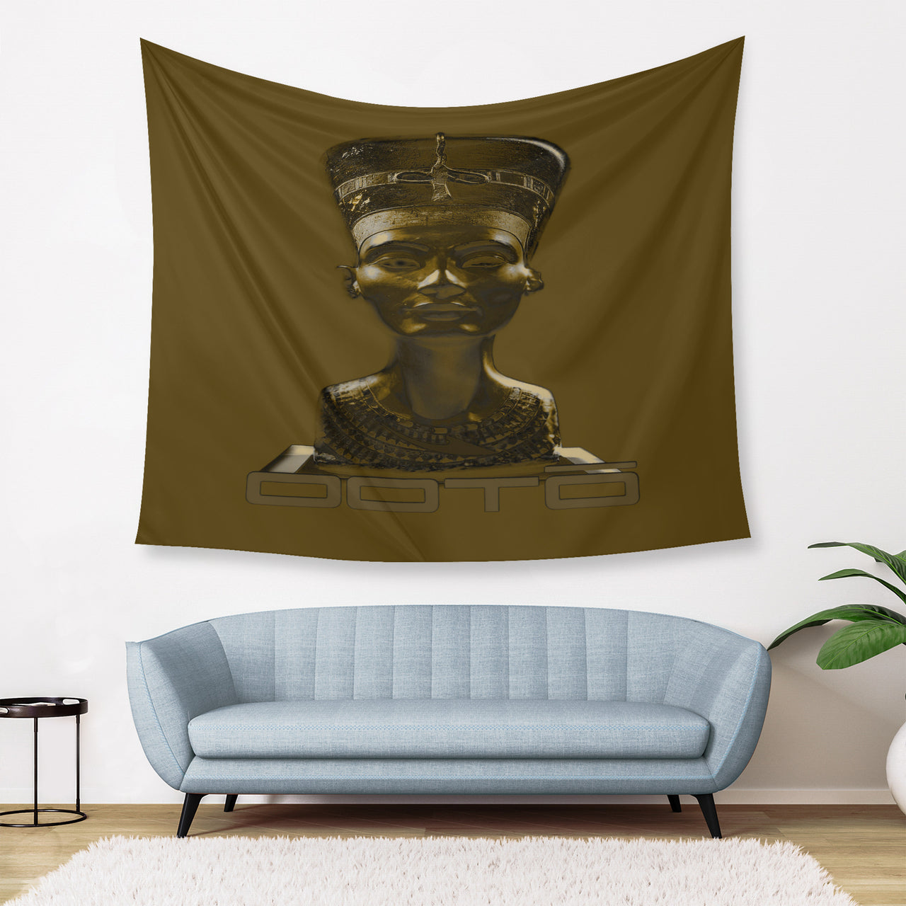 OOTO - GOLDEN QUEEN - NEFERTITI X ANCIENT ARTIST UNKNOWN X OOTO - Wall Tapestry - 3 SIZES -