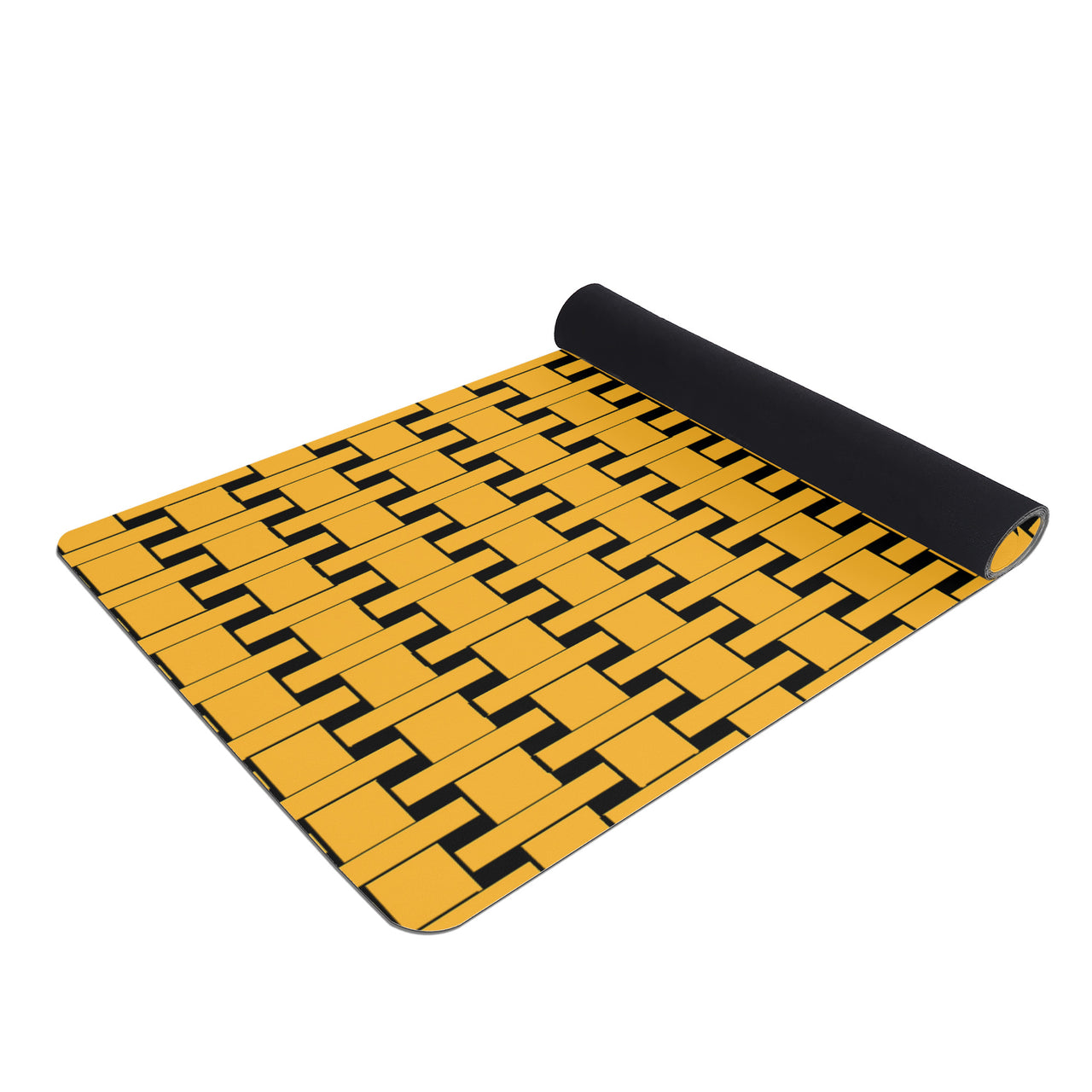 OOTO - Yoga Mat - Yellow weave on Black -