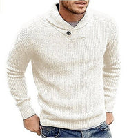 Thumbnail for Men's Sweater Lapel Button Pullover Sweater - K - 5 COLORS -