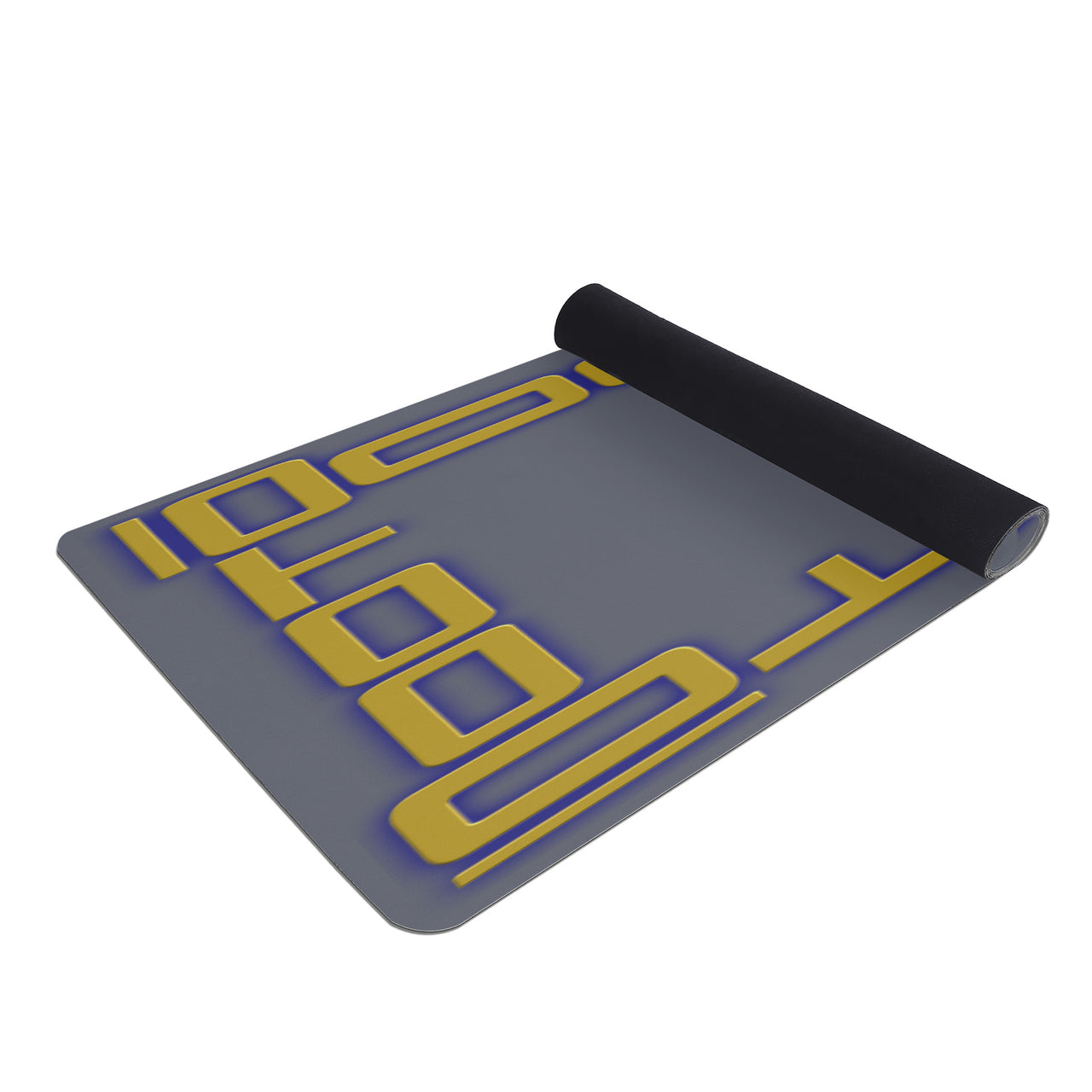 OOTO - Yoga Mat - Gold / Blue frame on gray