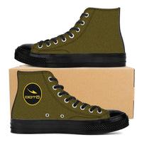 Thumbnail for OOTO - SF_D71 High Top Canvas Shoes - NOISEY OLIVE - Black soles - 1 COLOR -