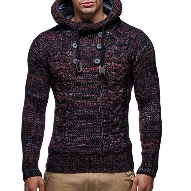 Men's casual pullover warm long sleeve sweater - K - 4 COLORS -