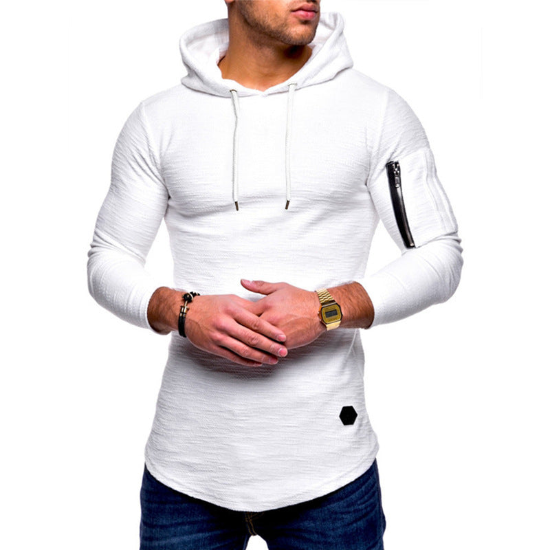 Men's Army Arm Zip Pocket Pullover Hoodie - K - 5 COLORS -