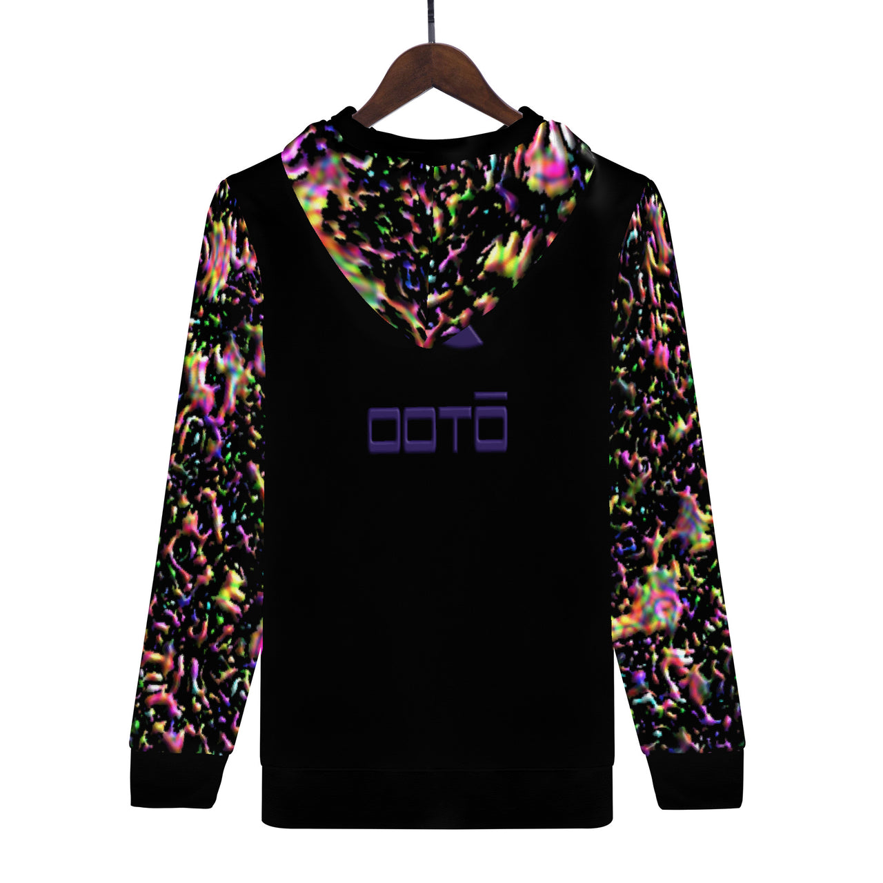 OOTO - XPARENT DASH EN PURPLE W/ CHAOTIC MESS SLEEVES & HOOD - D55 Men's Print Hoodie - 1 COLOR -