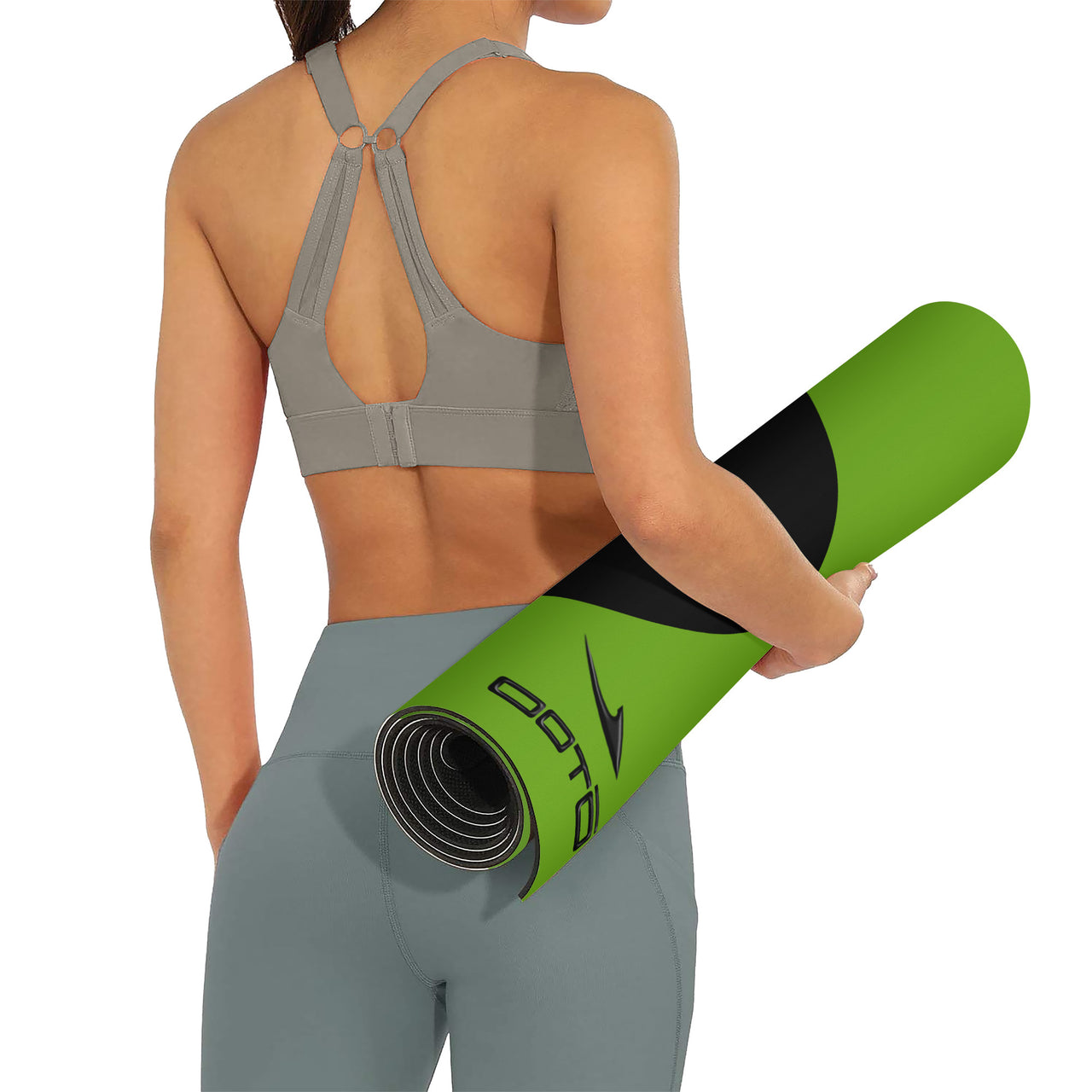 OOTO - Yoga Mat- Gray shape phase en green