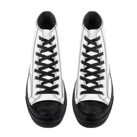 Thumbnail for OOTO - High Top Canvas Shoes - CLASSIC B & W - Black soles - 1 COLOR -