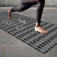 Thumbnail for OOTO - Yoga Mat - Steel grate Grey weave on Black -