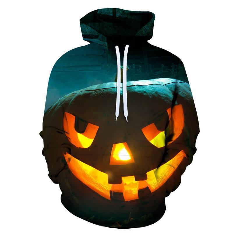 Pumpkin Halloween 3D digital printing hoodie - K - 6 DESIGNS - CHECK US OUT! -