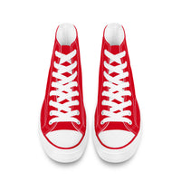 Thumbnail for OOTO - D70 High Top Canvas Shoes - RED ENDEAVOR - DASH EN BLACK - White soles - 1 COLOR -