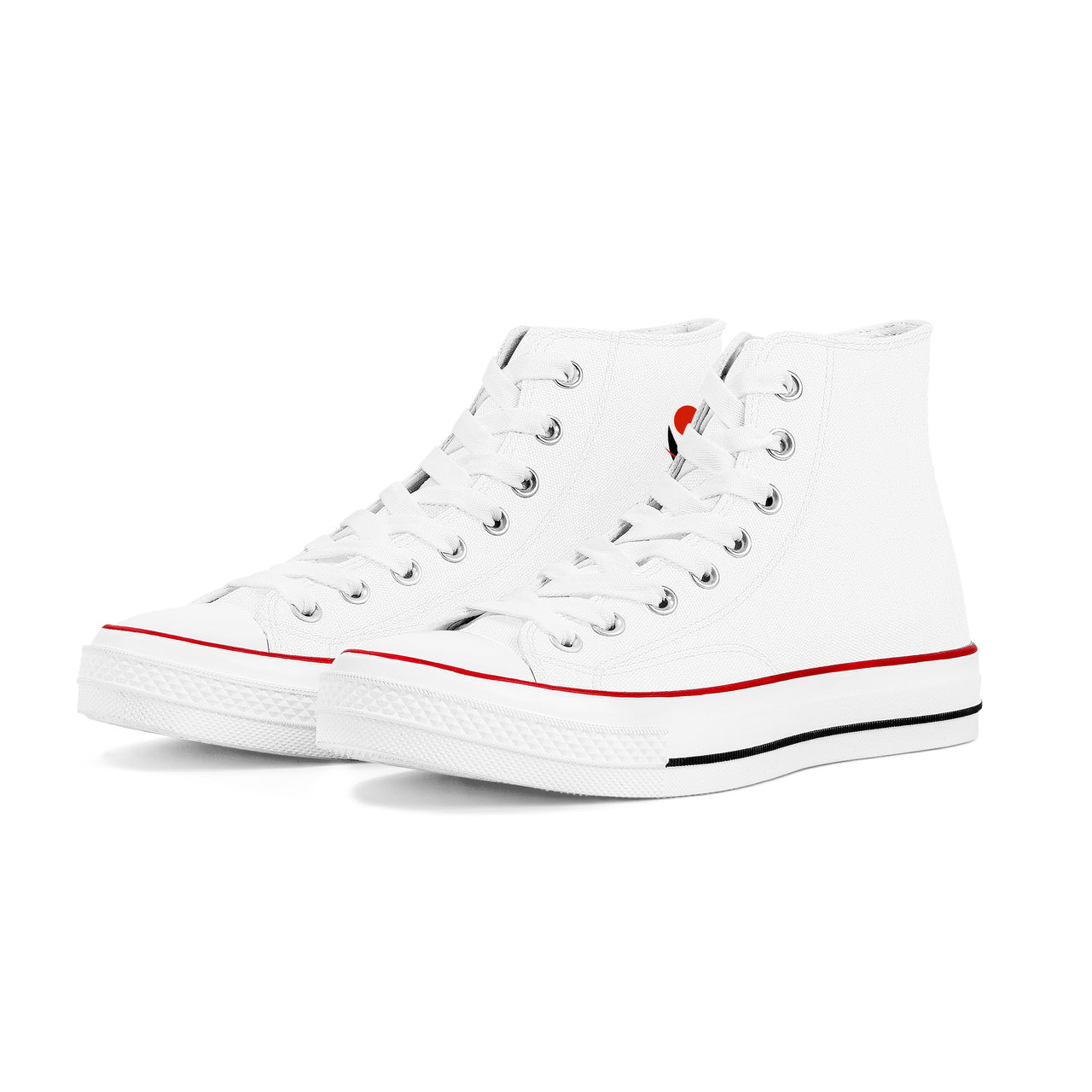 OOTO - GLYPHIC EN BLACK & RED - D70 High Top Canvas Shoes - White soles - 1 COLOR -