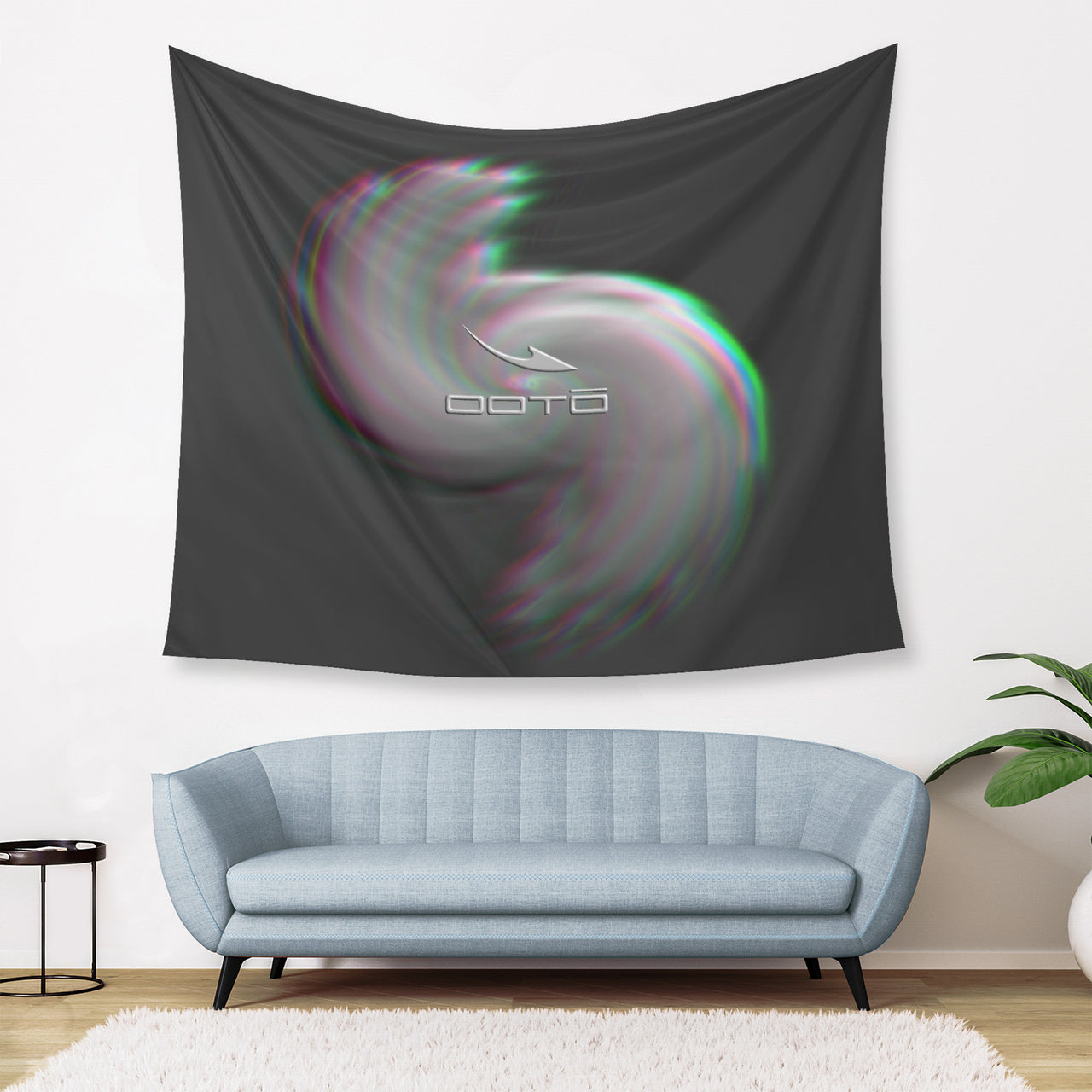 OOTO - Wall Tapestry - GRAY SUN CLOUD IN A GLITCH - 3 SIZES -