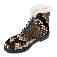 Thumbnail for OOTO - SNAKE SKIN (PRINT) - SF_D86 Faux Fur Synthetic Leather Boots -