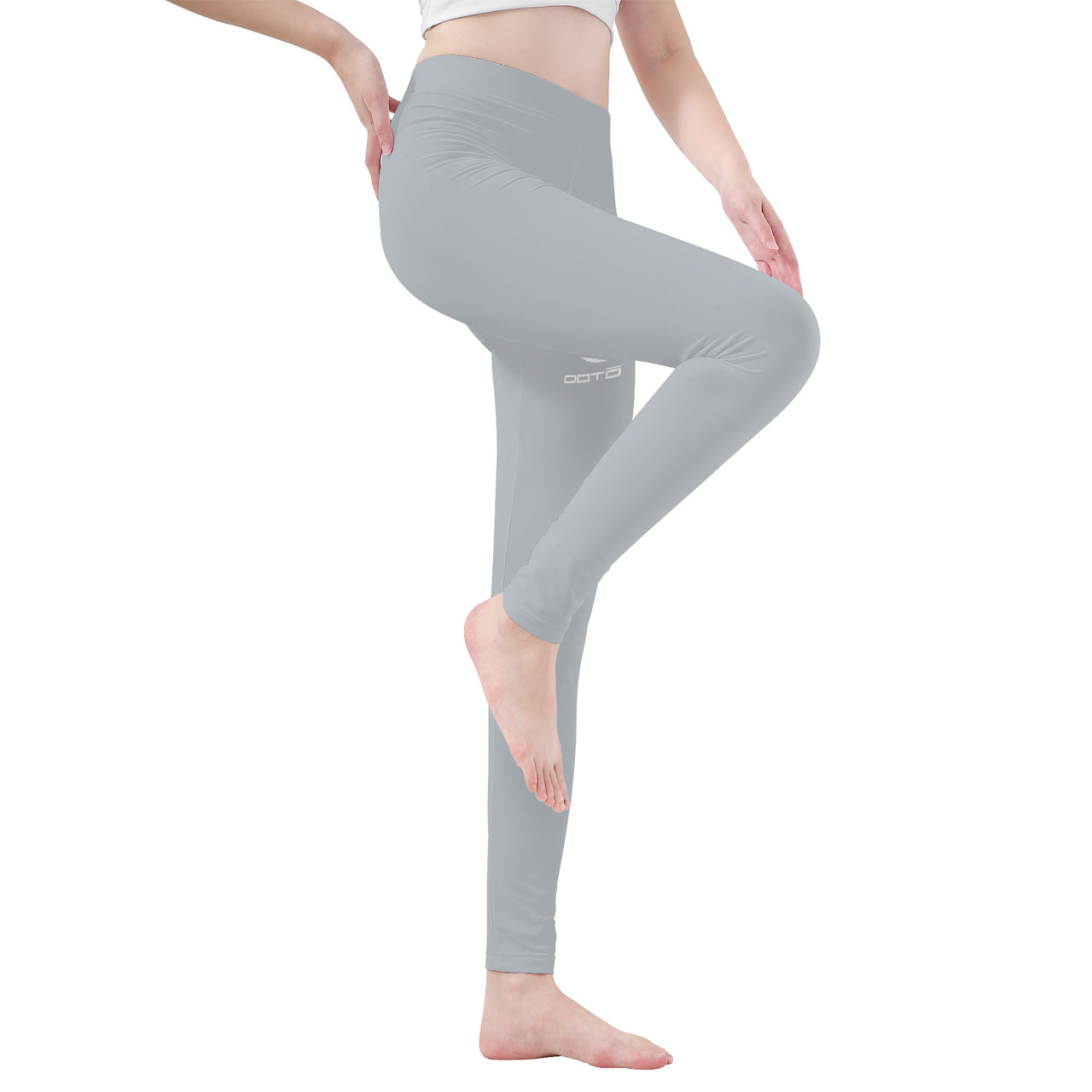 OOTO - DASH EN WHITE OVER GRAY - D48 All-Over Print Yoga Leggings - 1 COLOR -