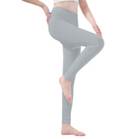 Thumbnail for OOTO - DASH EN WHITE OVER GRAY - D48 All-Over Print Yoga Leggings - 1 COLOR -