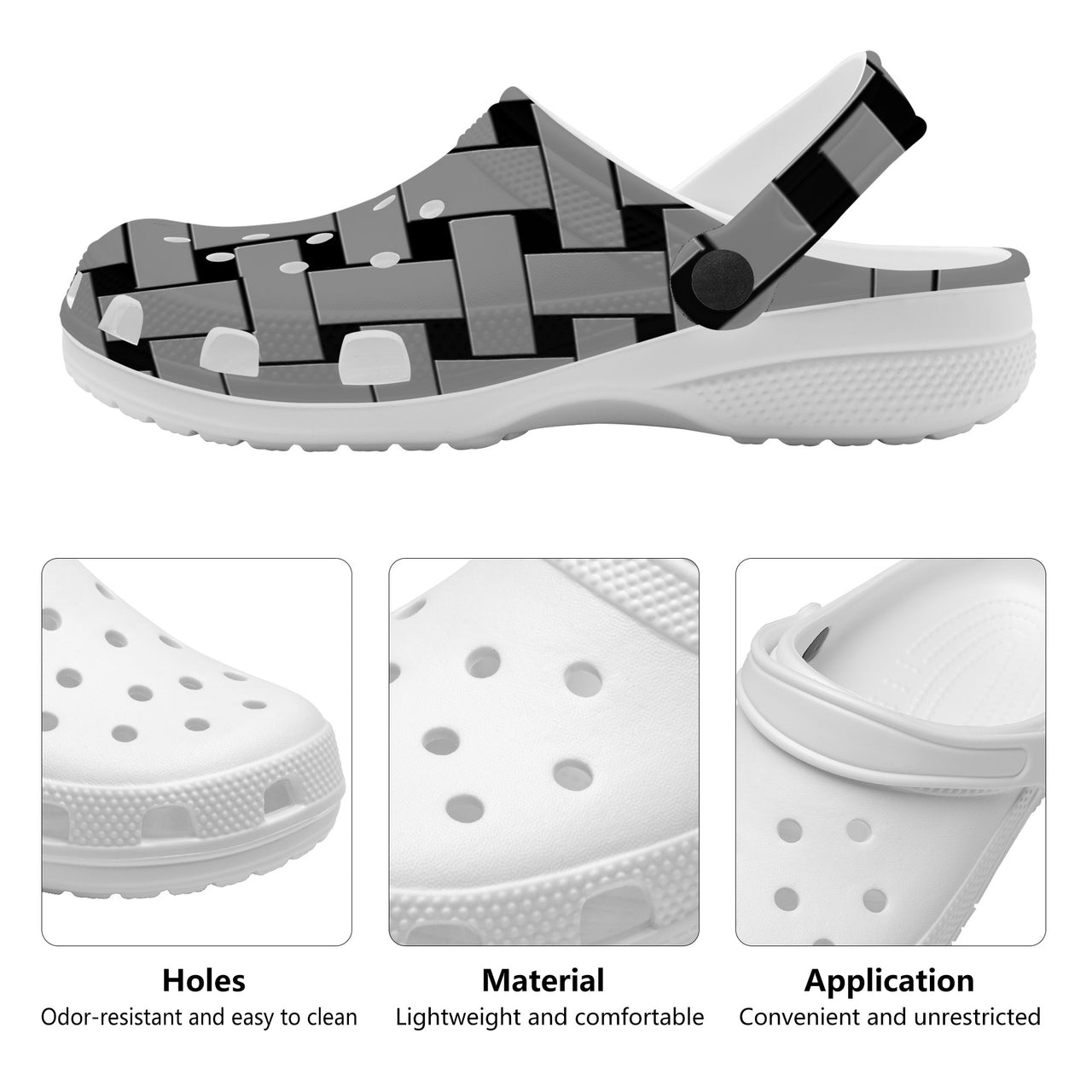 OOTO - GREY WEAVE - WITH (OPTIONAL) PIVOTING HEEL STRAP - SF_S48 -_Crocs Clogs -